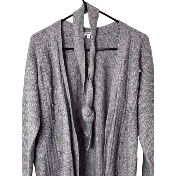 Lacoste grey vintage knitted tie belt cardigan sweater size 38 - Picture 2 of 9
